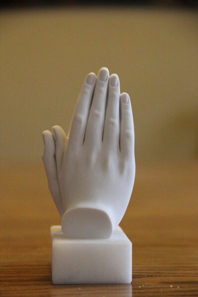 Praying Hand Sculpture High End Religious Marble Statue Alabaster